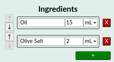 The wrong result: "Oil", "Olive Salt".